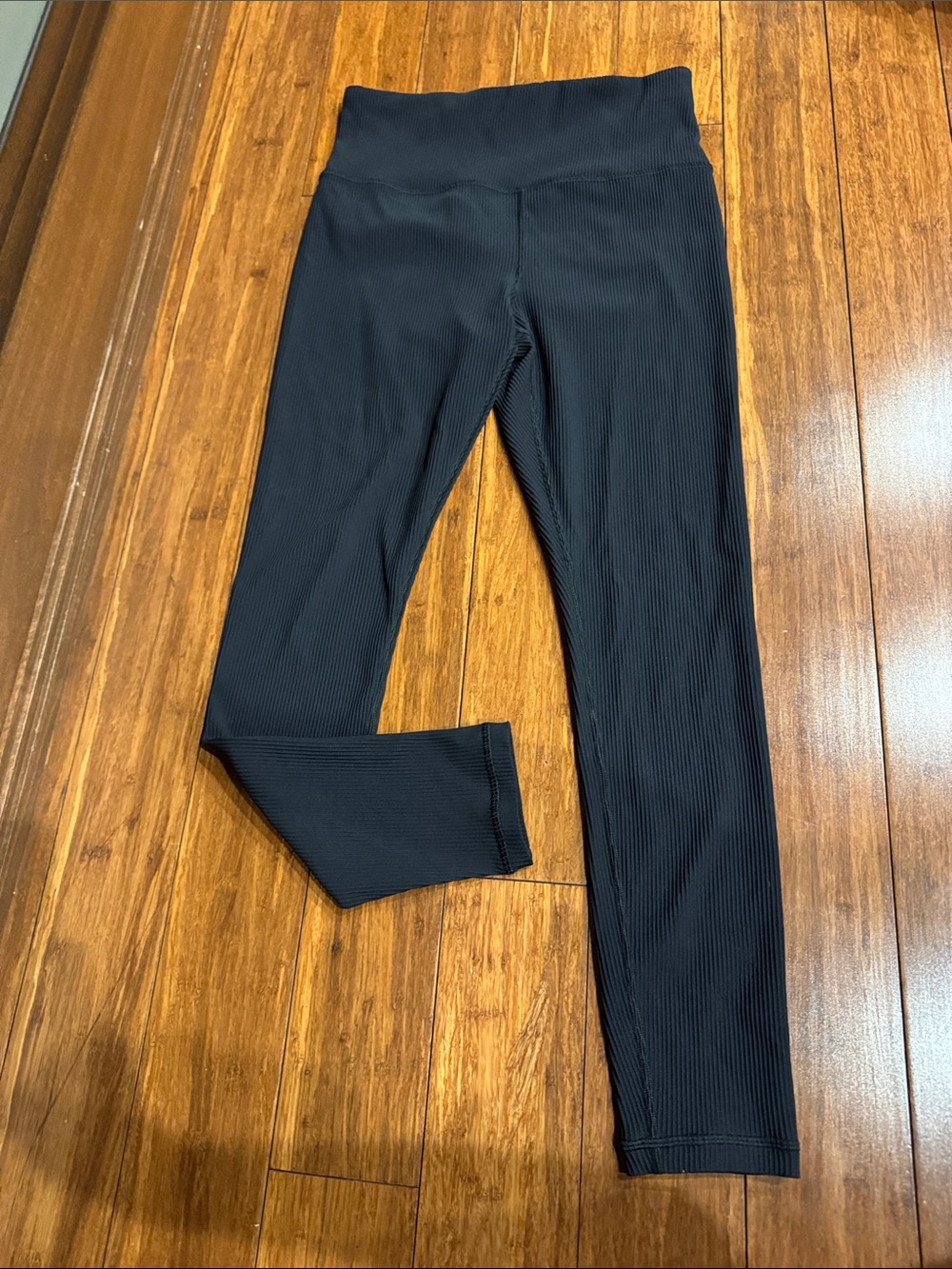 Athleta Black Ribbed High-Waist Leggings
